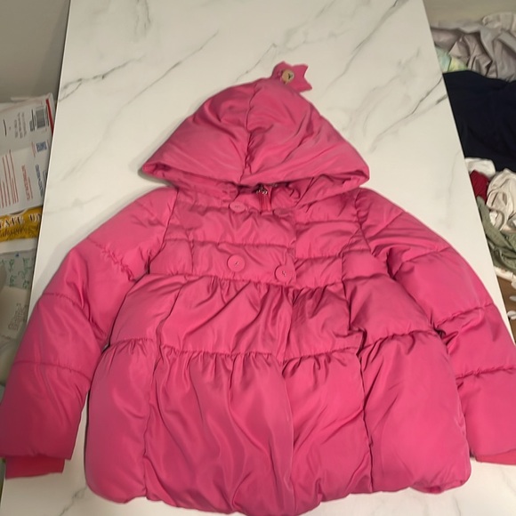 POM BEAR coat Girls heavy pink puffer jacket size 6-8 - Picture 4 of 15